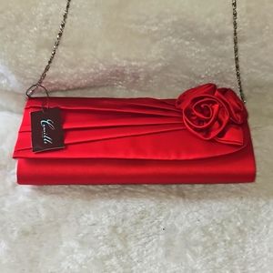 CAMILLA Rosa Floral Pleated Satin Flap Clutch